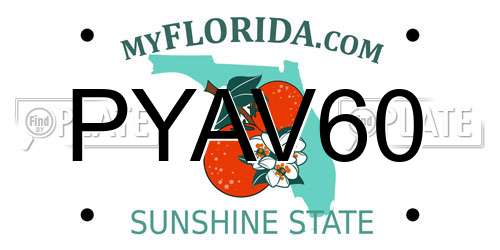 PYAV60 Florida License Plate