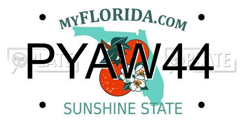 PYAW44 Florida License Plate