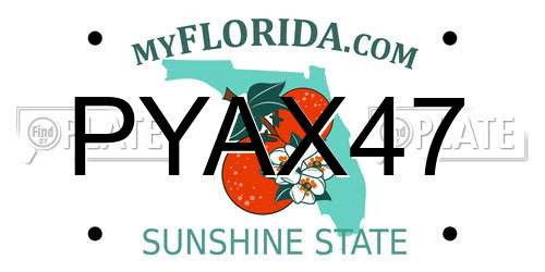 PYAX47 Florida License Plate
