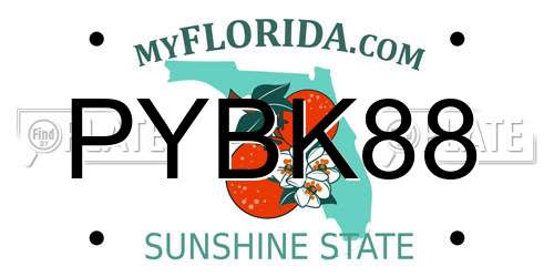 PYBK88 Florida License Plate