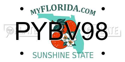 PYBV98 Florida License Plate