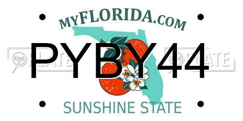 PYBY44 Florida License Plate