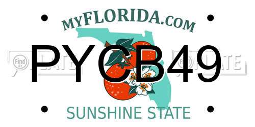 PYCB49 Florida License Plate