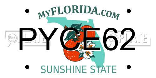 PYCE62 Florida License Plate