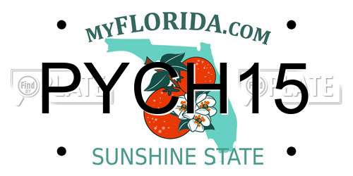 PYCH15 Florida License Plate
