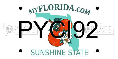PYCI92 Florida License Plate