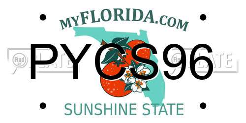 PYCS96 Florida License Plate