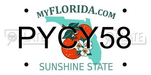 PYCY58 Florida License Plate