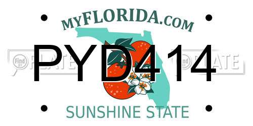 PYD414 Florida License Plate