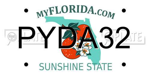 PYDA32 Florida License Plate