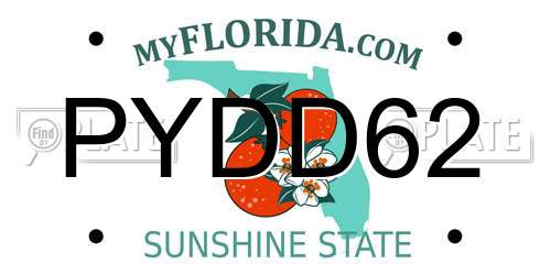 PYDD62 Florida License Plate