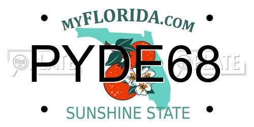 PYDE68 Florida License Plate