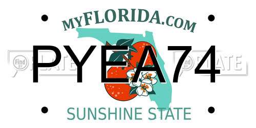 PYEA74 Florida License Plate