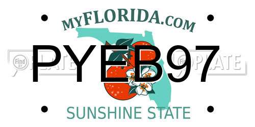 PYEB97 Florida License Plate