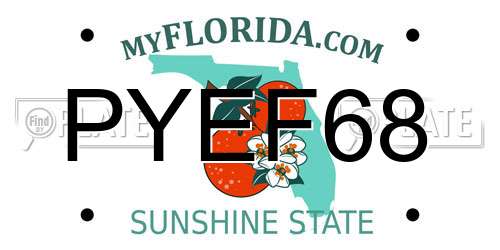 PYEF68 Florida License Plate