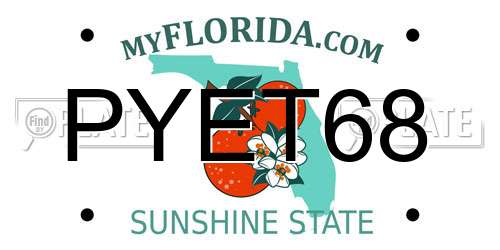 PYET68 Florida License Plate