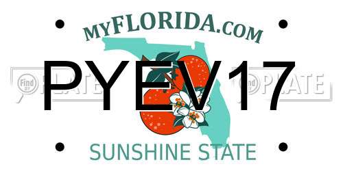 PYEV17 Florida License Plate