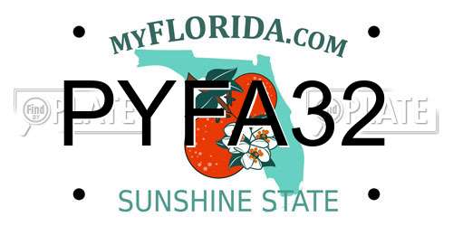 PYFA32 Florida License Plate