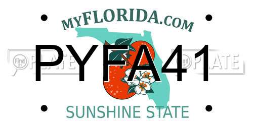 PYFA41 Florida License Plate