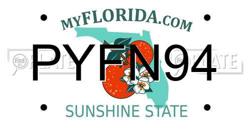 PYFN94 Florida License Plate