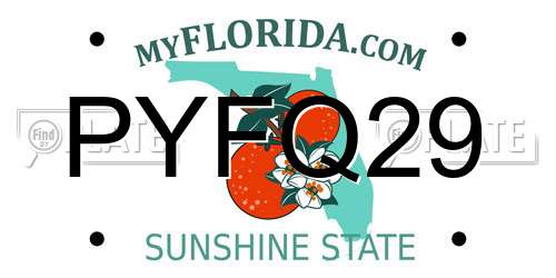 PYFQ29 Florida License Plate