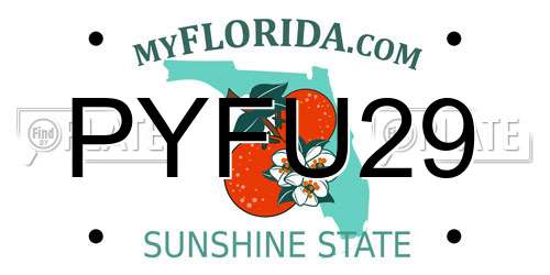 PYFU29 Florida License Plate