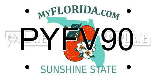 PYFV90 Florida License Plate