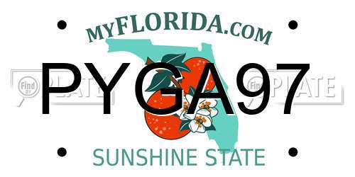 PYGA97 Florida License Plate