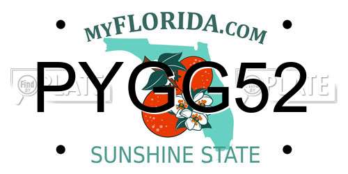 PYGG52 Florida License Plate