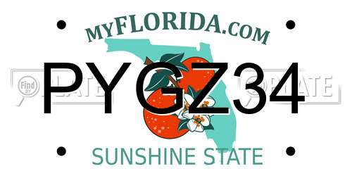 PYGZ34 Florida License Plate