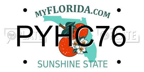 PYHC76 Florida License Plate