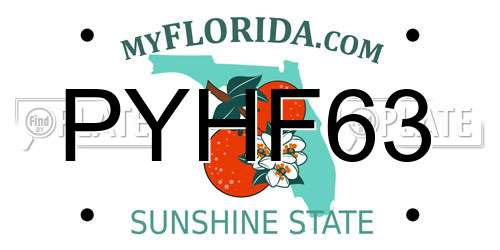 PYHF63 Florida License Plate
