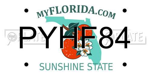PYHF84 Florida License Plate