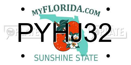 PYHJ32 Florida License Plate