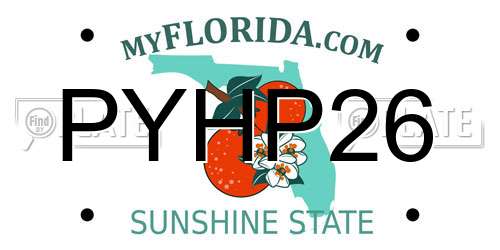 PYHP26 Florida License Plate