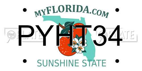 PYHT34 Florida License Plate