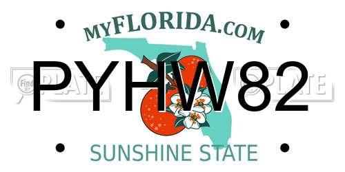 PYHW82 Florida License Plate
