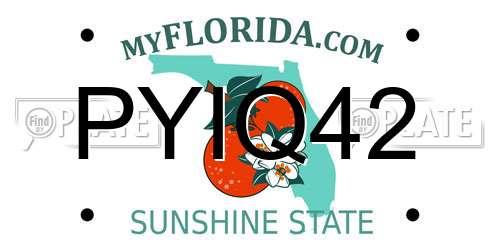 PYIQ42 Florida License Plate