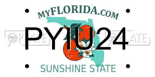 PYIU24 Florida License Plate