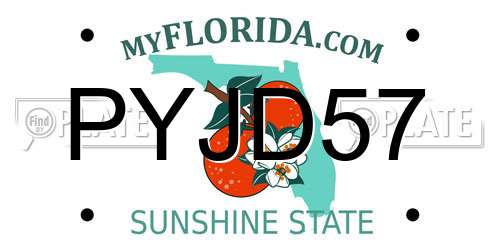 PYJD57 Florida License Plate