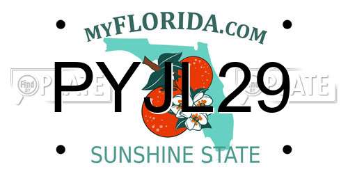 PYJL29 Florida License Plate