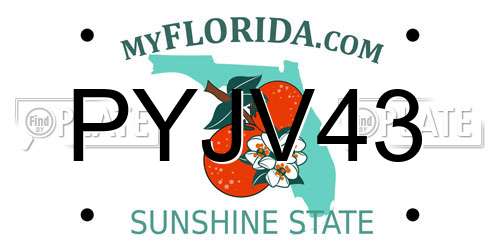 PYJV43 Florida License Plate