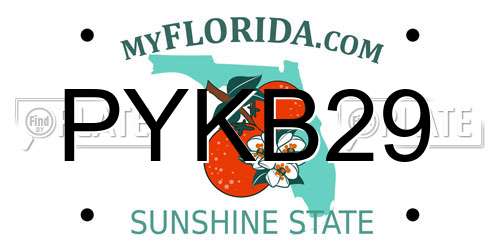 PYKB29 Florida License Plate