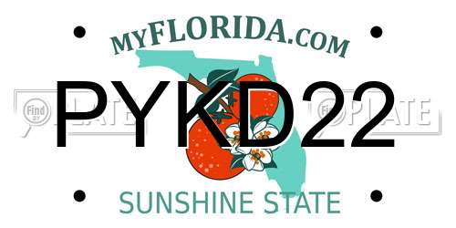 PYKD22 Florida License Plate