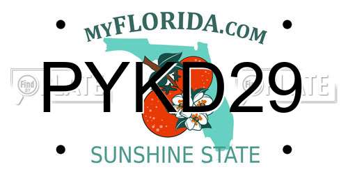 PYKD29 Florida License Plate