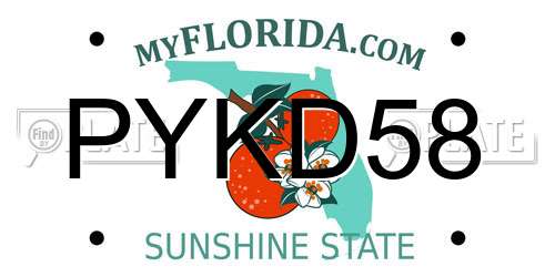 PYKD58 Florida License Plate
