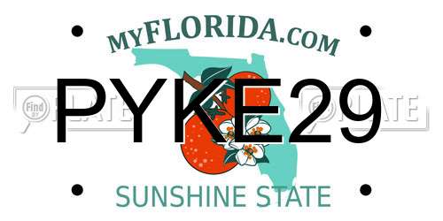 PYKE29 Florida License Plate