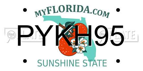 PYKH95 Florida License Plate