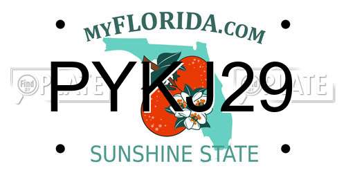 PYKJ29 Florida License Plate