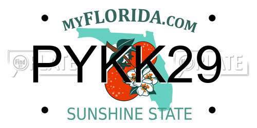 PYKK29 Florida License Plate